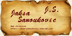 Jakša Samouković vizit kartica